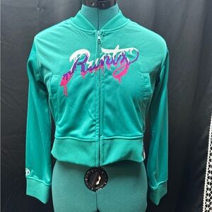 Vibrant Green Bomber Jacket with Stylish Logo